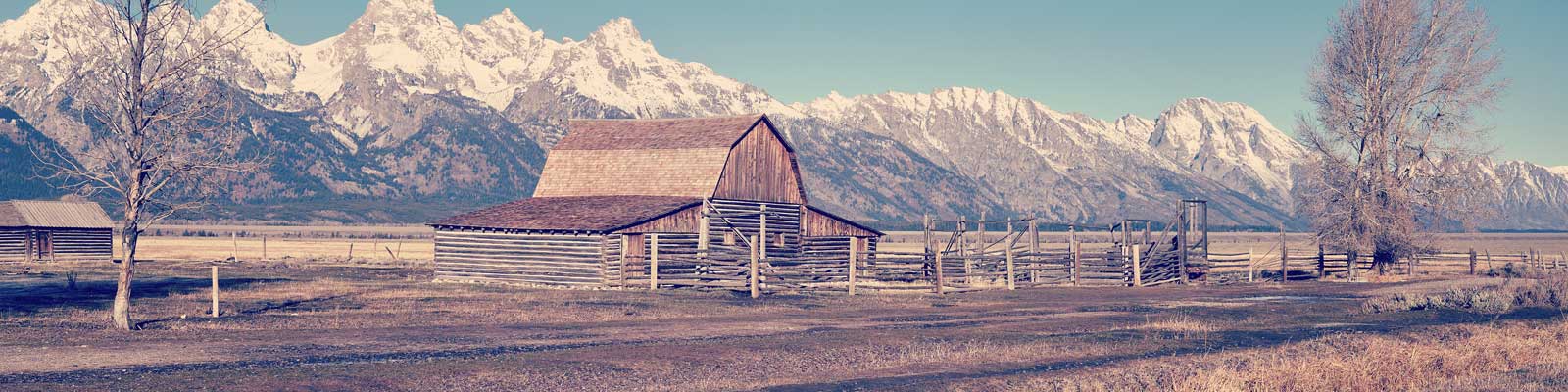 Pictured: A ranch and mountains in Wyoming.