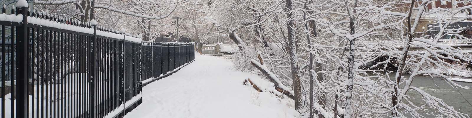 This is an image a snowy path in Reno. ASTA-USA provides professional translation services in this city.