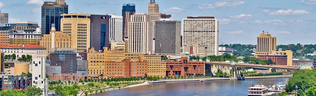 This is a skyline of downtown St. Paul where ASTA-USA provides professional translation services.