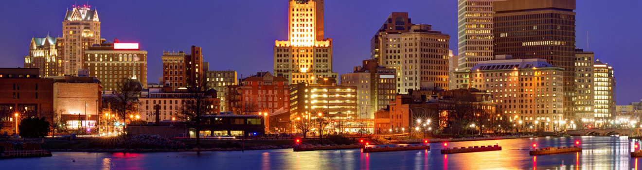 This is a skyline of downtown Providence at night. ASTA-USA provides professional translation services in this city.