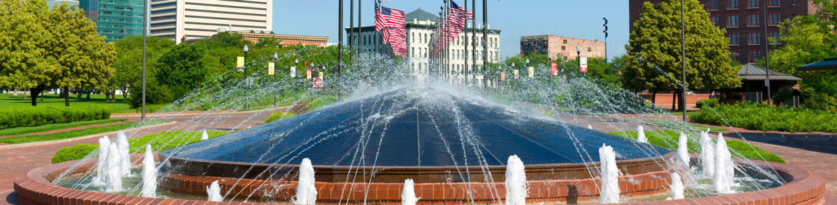 This is an image of a water fountain in Omaha, Nebraska where ASTA-USA provides professional translation services.